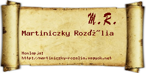 Martiniczky Rozália névjegykártya